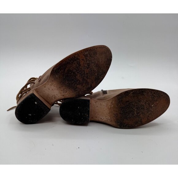 Freebird by Steven Brown Leather Jojo Ankle Boots With Side Zippers & Lace Detai - Picture 5 of 10